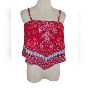 No Boundaries Country Western Rodeo Red Bandana Camisole Top NWT